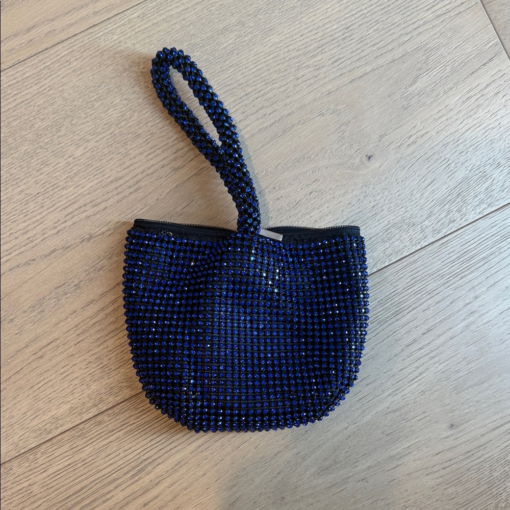 Elegant Blue Beaded Women's Bag